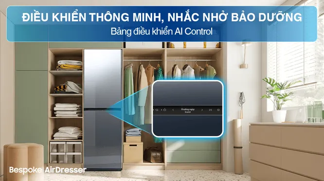 Tủ Chăm Sóc Quần Áo Thông Minh Samsung Bespoke AirDresser 5 móc DF24CB9900CRSV