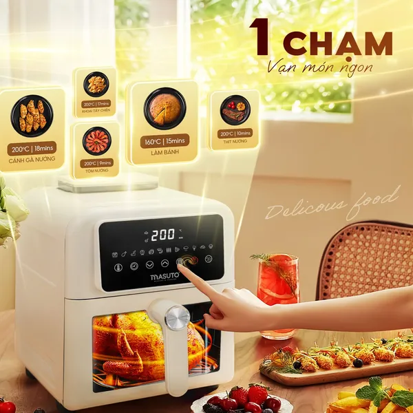 Nồi Chiên Không Dầu Phun Sương Hơi Nước Masuto MSKing 6.0 Lít