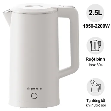 Bình Đun Siêu Tốc 2 Lớp Simplehome D2825