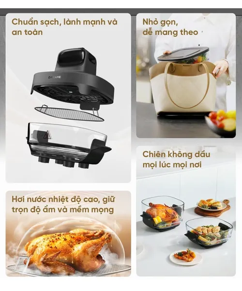 Nồi Chiên Không Dầu 2 Lòng Nồi Dreame Tasti PT60