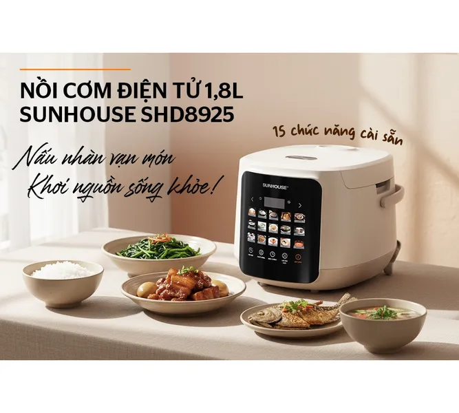 Nồi Cơm Điện Tử 1.8 Lít Sunhouse SHD8925