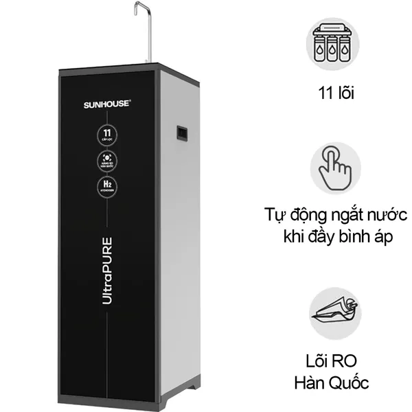 Máy Lọc Nước RO Hydrogen Sunhouse UltraPURE 11 lõi SHA8820KL