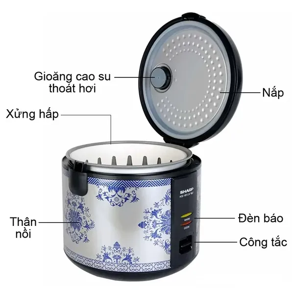 Nồi Cơm Điện Sharp KS-19TJV "BC" 1.8 Lít