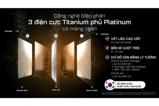 Máy Lọc Nước Điện Giải iON Kiềm Hydrogen Nóng Lạnh Nguội Mutosi MP-P89K 9 Lõi 3 Tấm Điện Cực 9