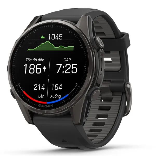 Garmin Fenix 8 Sapphire 43mm viền Titanium Dây Silicone
