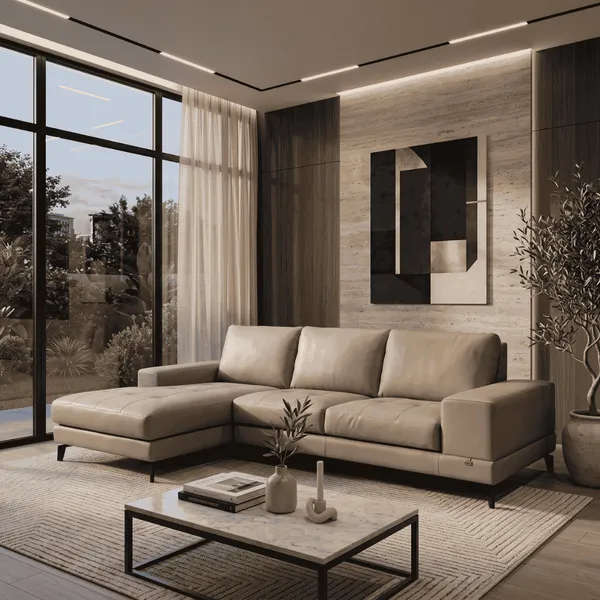 Sofa L (góc trái) Velie EM0991 Kem