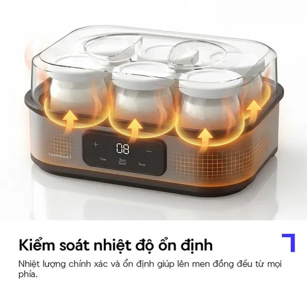 Máy Làm Sữa Chua LocknLock Digital EJY213GRY 1.08L - Màu Xám