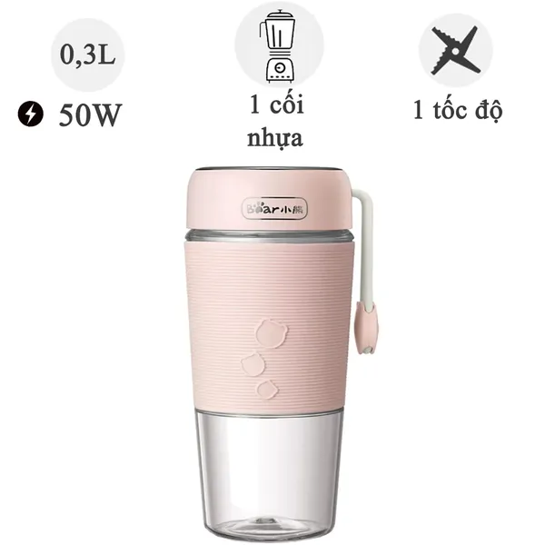 Máy Xay Sinh Tố Cầm Tay Bear LLJ-B03C1 - Hàng Quốc Tế - Bản Tiếng Anh