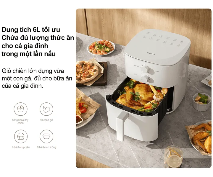 Nồi Chiên Không Dầu Xiaomi Air Fryer Essential EU (BHR8588EU) 6 Lít
