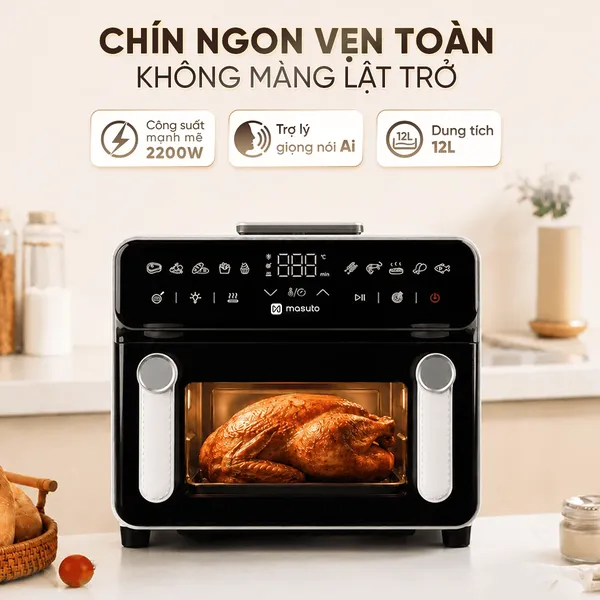 Nồi Chiên Không Dầu Masuto MSPPrimeAir 12 Lít