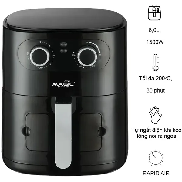 Nồi Chiên Không Dầu Magic Eco AC-126 6.0 Lít