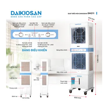 Quạt Điều Hòa 2 Tầng Công Suất Lớn Daikiosan DM211 5