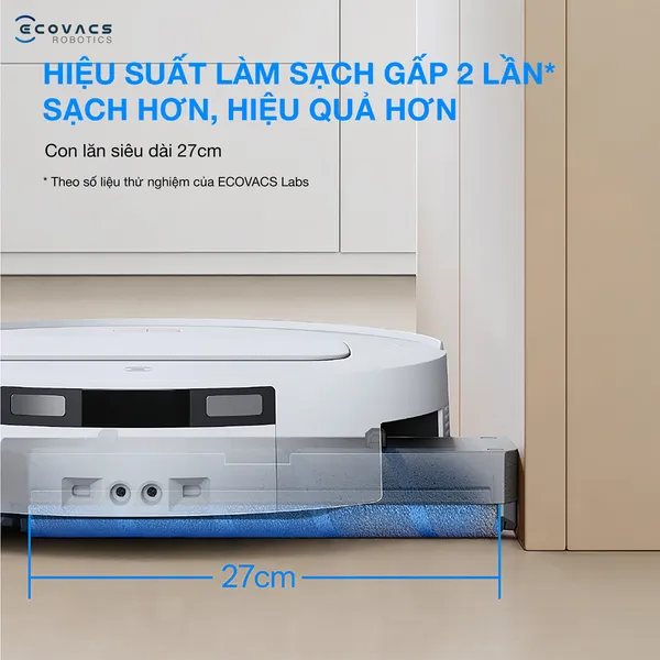 Robot Hút Bụi Lau Nhà Ecovacs T80 Max Omni White