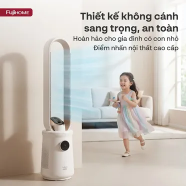 Quạt Không Cánh Điều Khiển Giọng Nói Fujihome Luxury BF15-HEPA-VOICE (Màu đen) 1