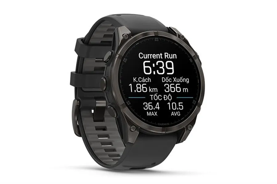 Garmin Fenix 8 Sapphire 47mm Viền Titanium Dây Silicone