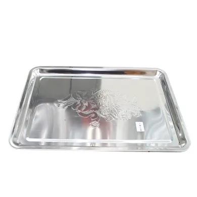 Mâm Inox hình Chữ Nhật 50X35 CM- HAPPY LIFE