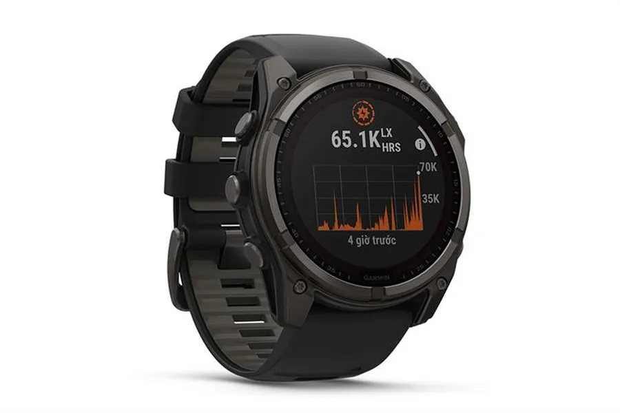 Garmin Fenix 8 Sapphire Solar 51mm Viền Titanium Dây Silicone