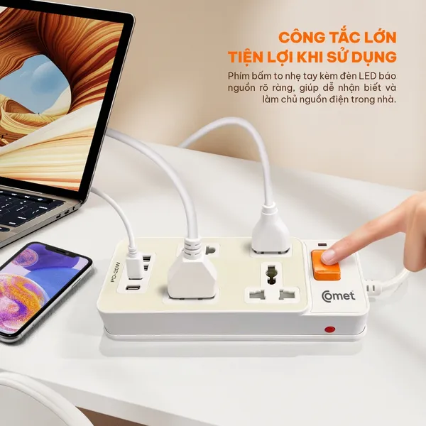 Ổ Cắm Nối Dài An Toàn Comet CESG3222-UCQ