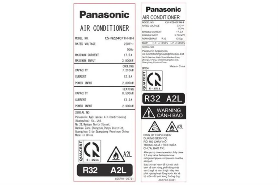 Máy Lạnh Tủ Đứng Panasonic Inverter 3 Hp CU/CS-NZ24CF1H-8H