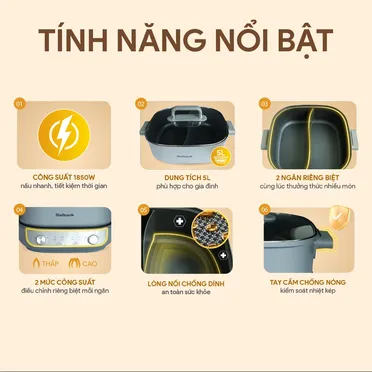 Nồi Lẩu Điện Đa Năng BlueStone MPB-7257 5 Lít 1