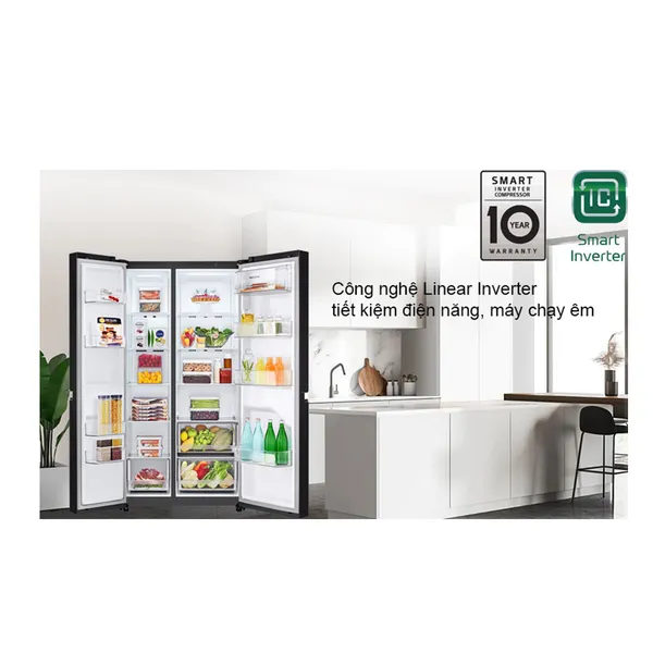 Tủ Lạnh LG Inverter 649 Lít GR-B257WB