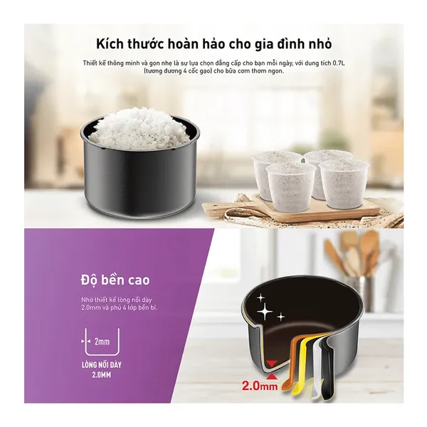 Nồi Cơm Điện Tefal RK224168 0.7 lít