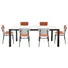 Bộ Bàn Ăn Grand T22981A-D Đen 1.8M + 6 Ghế Ăn Grand DC22526A Cam