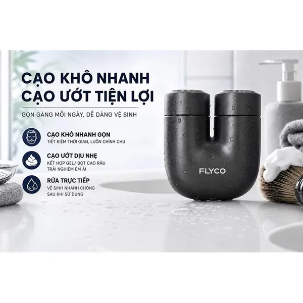 Máy Cạo Râu Điện Flyco U1VN Màu Đen