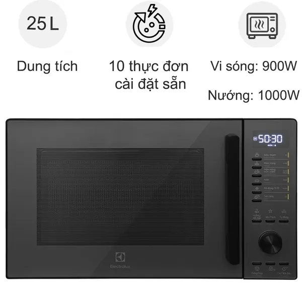 Lò Vi Sóng Có Nướng Electrolux EMG25D22BM 25 Lít