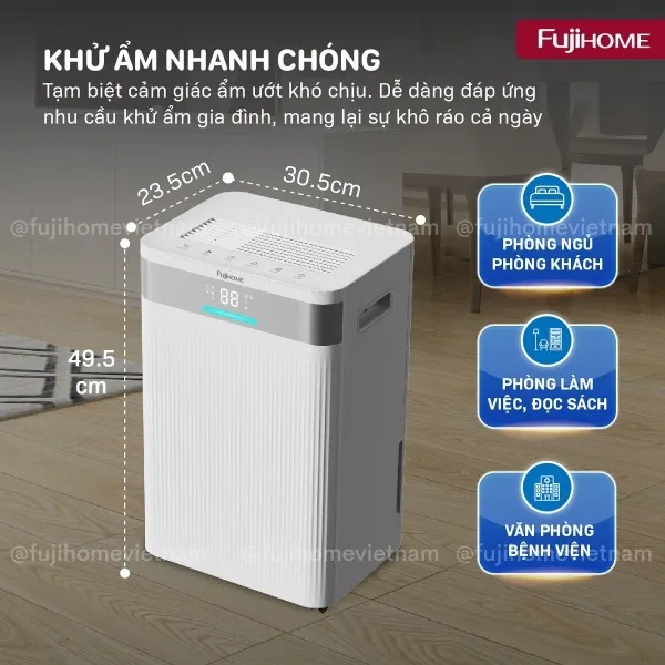 Máy Hút Ẩm Dân Dụng Fujihome DH20NW