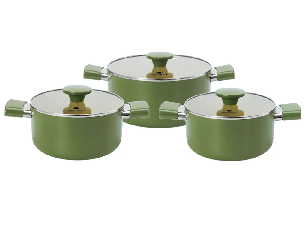 Bộ Nồi Chống D&iacute;nh Ceramic Olive Classic EL5229OV03 Size 18, 20, 24cm