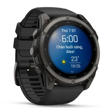Đồng Hồ Thông Minh Garmin fenix 9 51mm Viền Titanium Carbon Dây Silicone 2