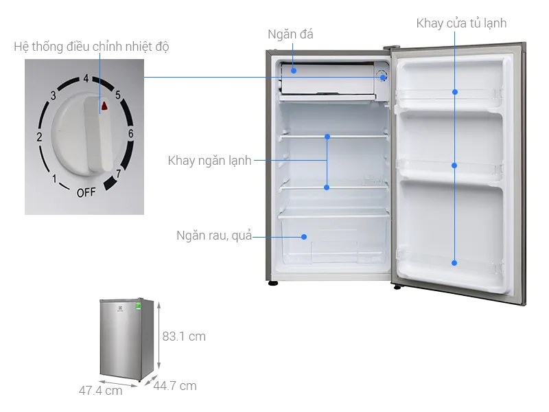 Tủ Lạnh Electrolux 92 Lít EUM0900SA