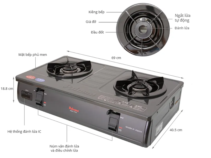 Bếp gas đôi Paloma PA-7PEJ