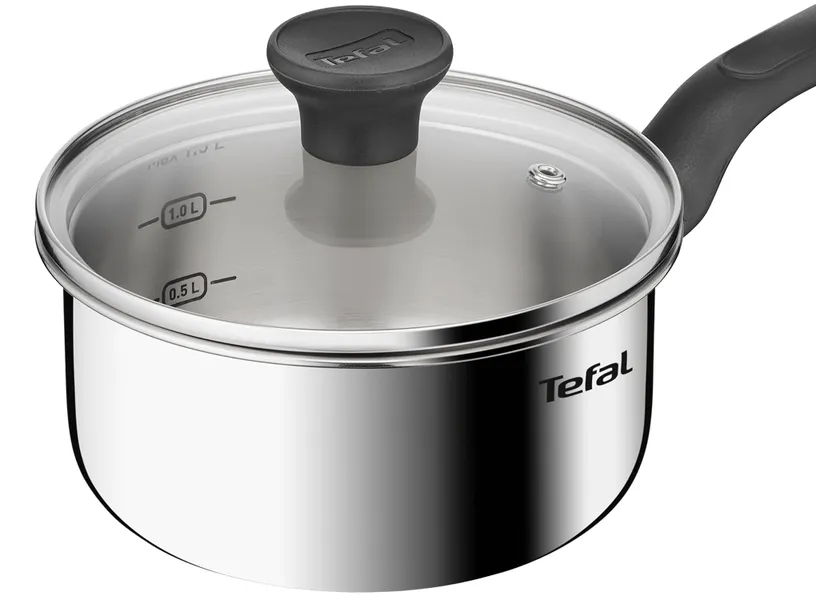 Quánh Inox Liền Khối Có Nắp Tefal Starter E3252295 - 16cm