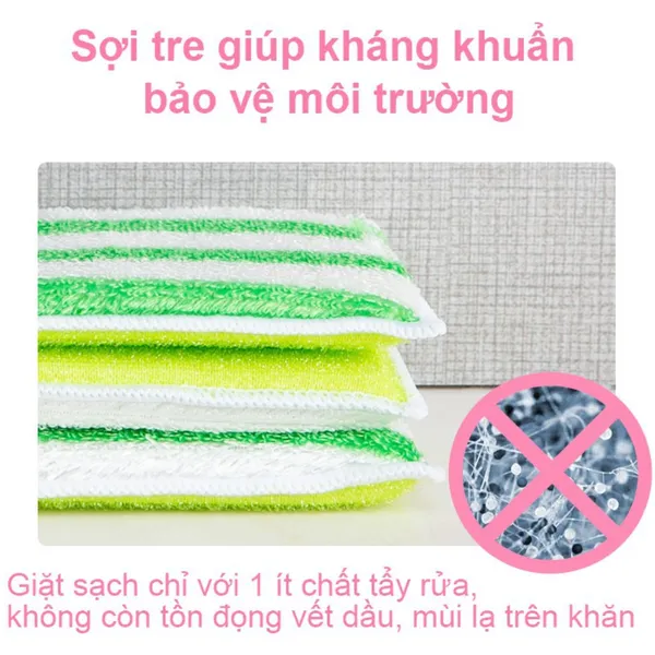 Miếng Rửa Chén Sợi Tre Đánh Bay Dầu Bẩn MyJae