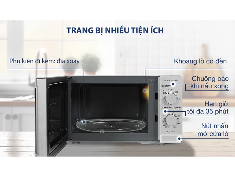 Lò Vi Sóng Sharp R-211TV-SL 21 Lít - Thái Lan
