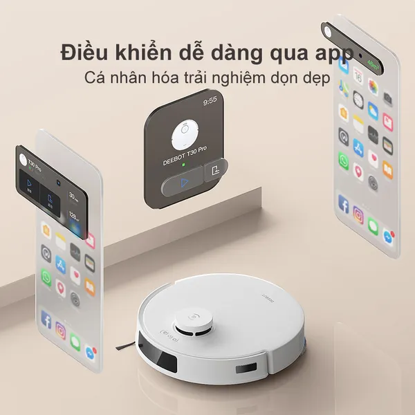 Robot Hút Bụi Thông Minh Ecovacs T30e Pro Omni Màu Trắng
