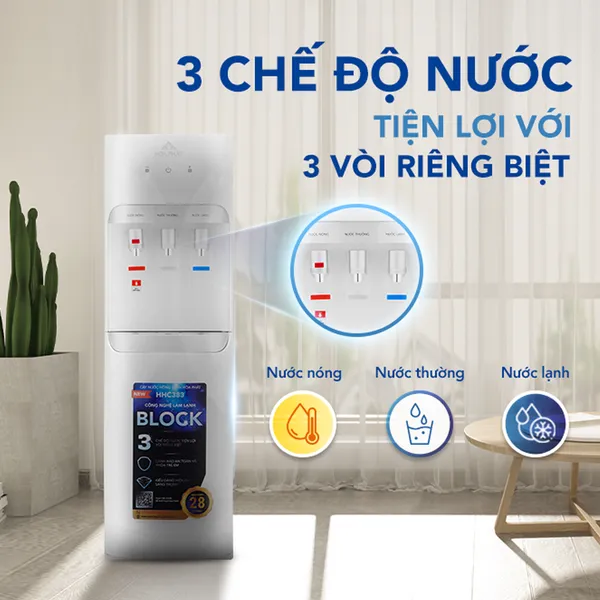 Cây Nước Nóng Lạnh Hút Bình Hòa Phát HHC383