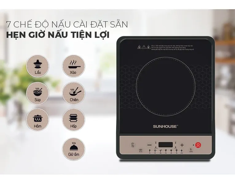 Bếp từ đơn Sunhouse SHD6160 1800W (Tặng Kèm Nồi)