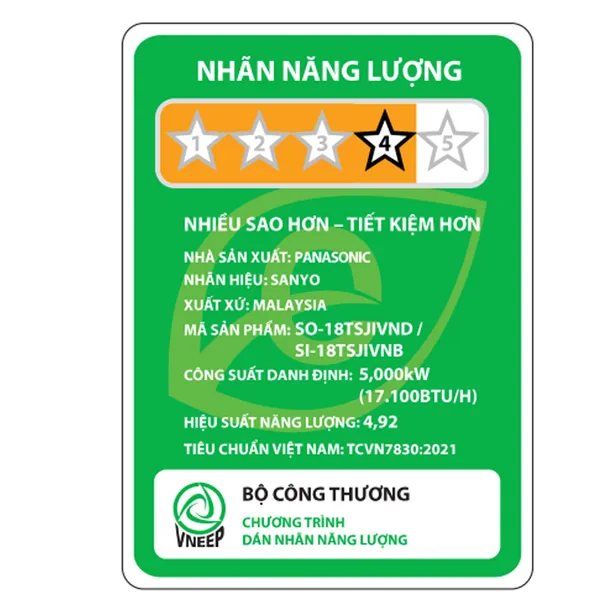 Máy Lạnh Sanyo Inverter 2 Hp SO/SI-18TSJIVNB
