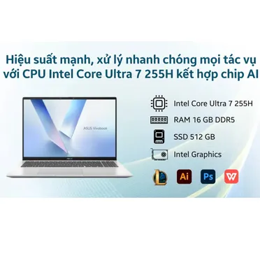 Laptop ASUS Vivobook 16 X1607CA-MB399W (Ultra 7 255H, 16GB, 512GB, WUXGA, Win11) 10