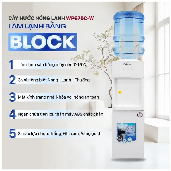 Cây Nước Nóng Lạnh Fujihome WD675C-W