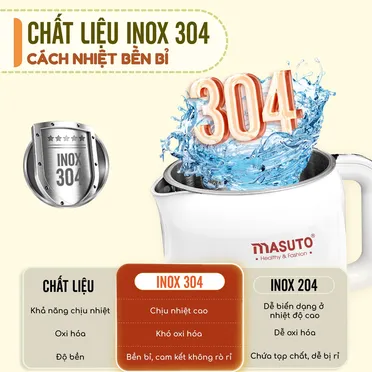Ấm Đun Siêu Tốc 2 Lớp Masuto MSNAMI 1.7 Lít 4