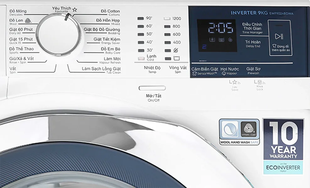 Máy Giặt Electrolux Inverter 9 Kg EWF9024BDWA