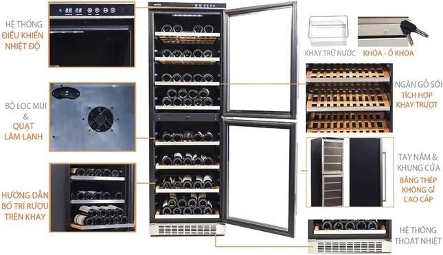 Tủ Ướp Rượu Kadeka KA165T 3