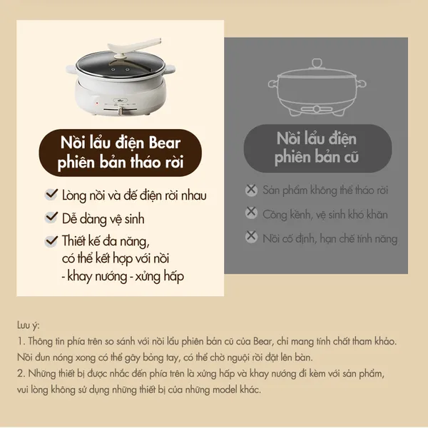 Nồi Lẩu Nướng Đa Năng Bear DHG-C40W2