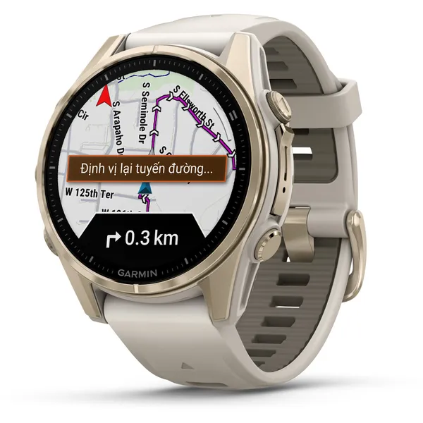 Garmin Fenix 8 43mm Viền Thép Không Gỉ Dây Silicone