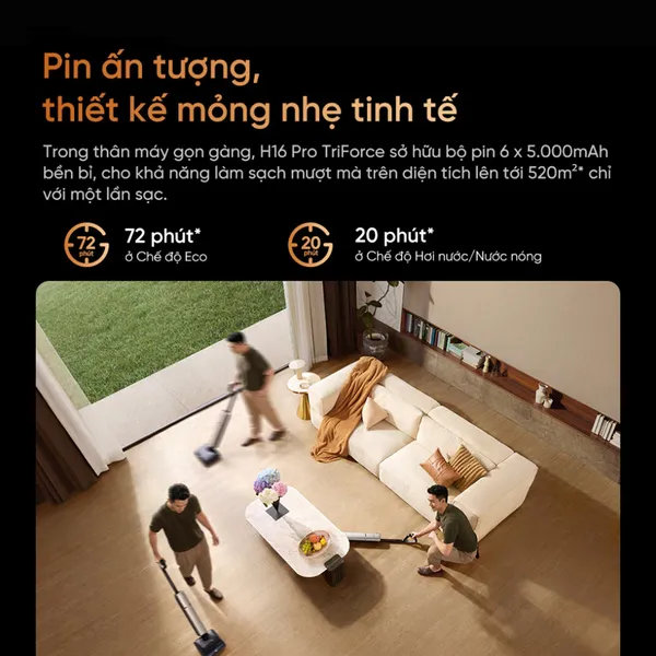Máy Hút Bụi Lau Nhà Cầm Tay Dreame H16 Pro TriForce