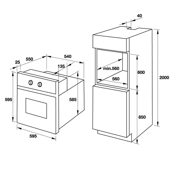 Lò nướng kết hợp hấp âm tủ Hafele 535.02.711 66 lít